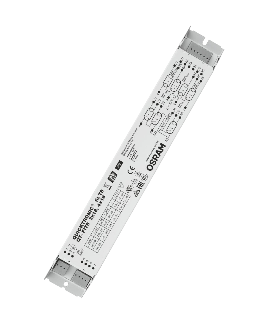 QT-FIT8 3X18/4X18/198-264V  280x40x28mm - ЭПРА для люминесцентной лампы Т8 OSRAM