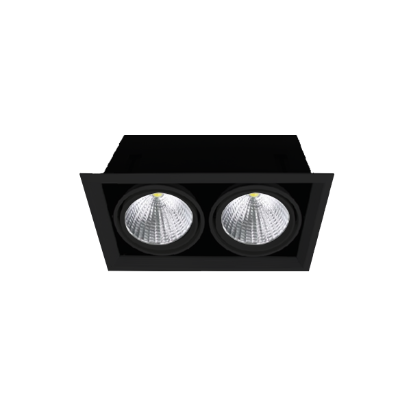 2x30W/3000K | 4800Lm / Чёрный / FL-LED Grille-111-2 | - Светодиодный карданный светильник FOTON LIGHTING