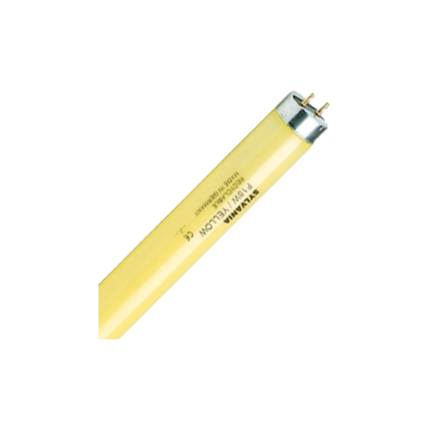F 18W/YELLOW  G13  660Lm  d26x600mm (желтая) - цветная люминесцентная лампа T8 SYLVANIA